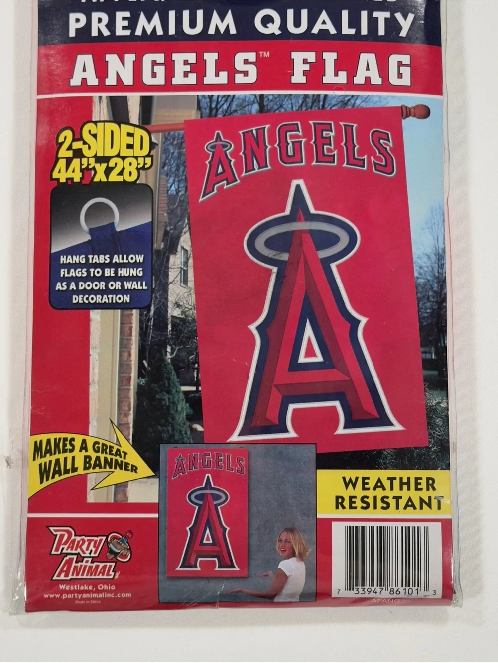 Los Angeles Angels MLB Flag Banner 44x28 2-Sided Applique Genuine Merchandise